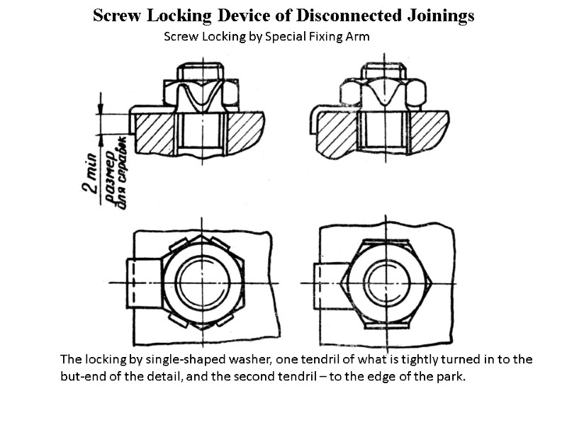 Screw Locking Device of Disconnected Joinings Screw Locking by Special Fixing Arm  